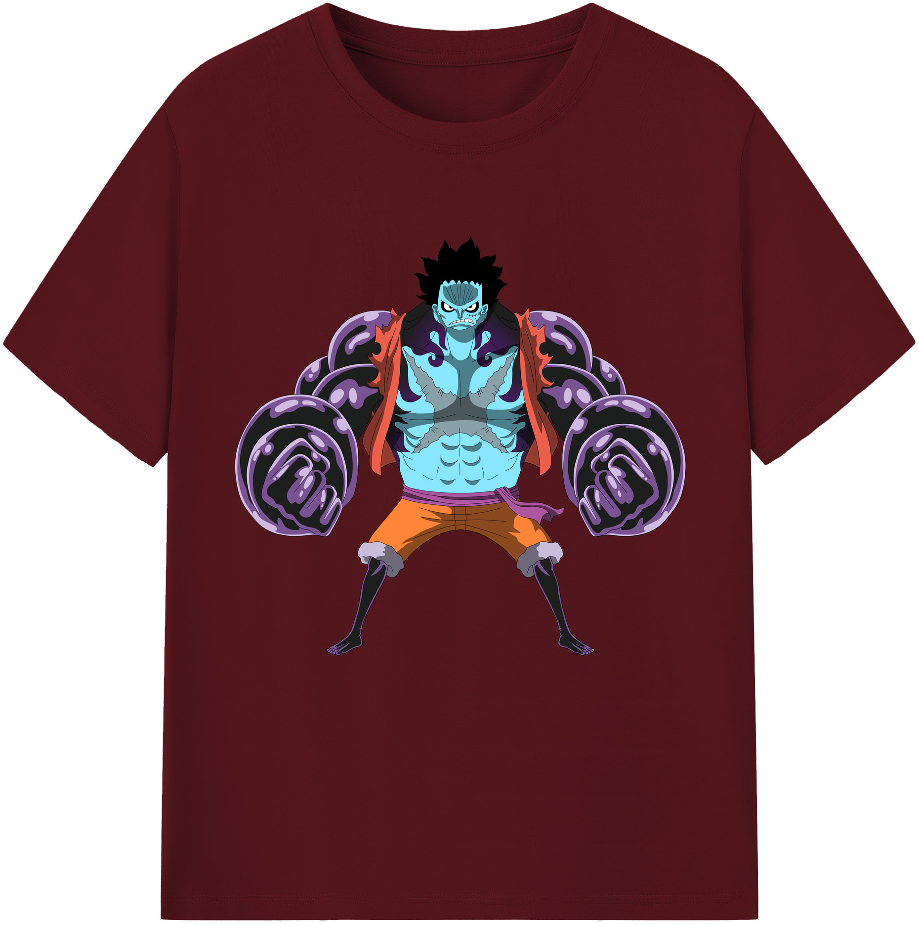 ワンピース モンキー・D・ルフィ ONE PIECE Monkey D. Luffy 綿100％半袖Tシャツ（フロントプリント）